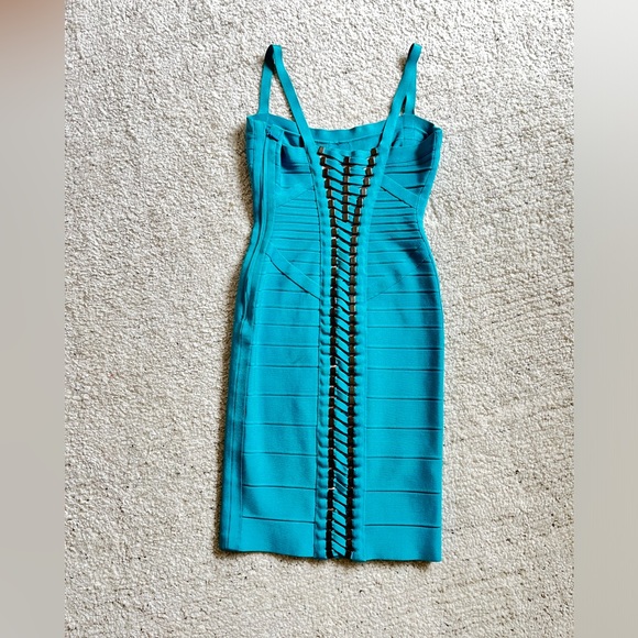 Herve Leger Katarina Dress in BT Blue Lagoon - Picture 3 of 9